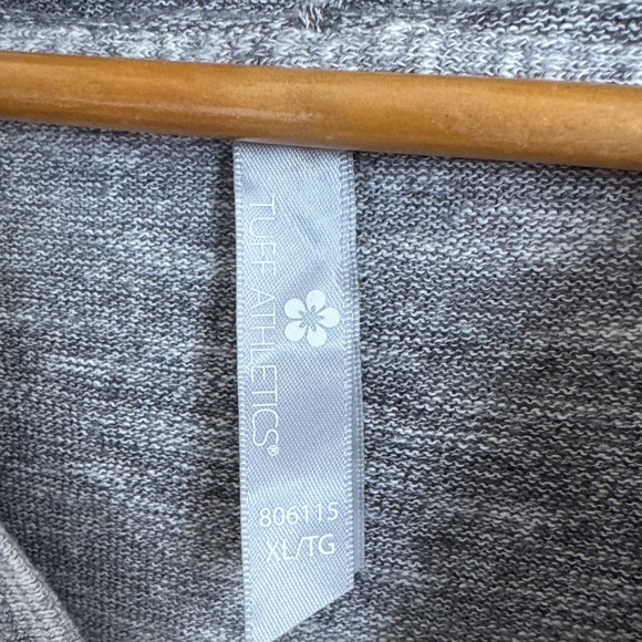 Womens Lightweight Pullover Knit V-Neck Hoodie Marled Gray Size XL Grunge School - Picture 3 of 13